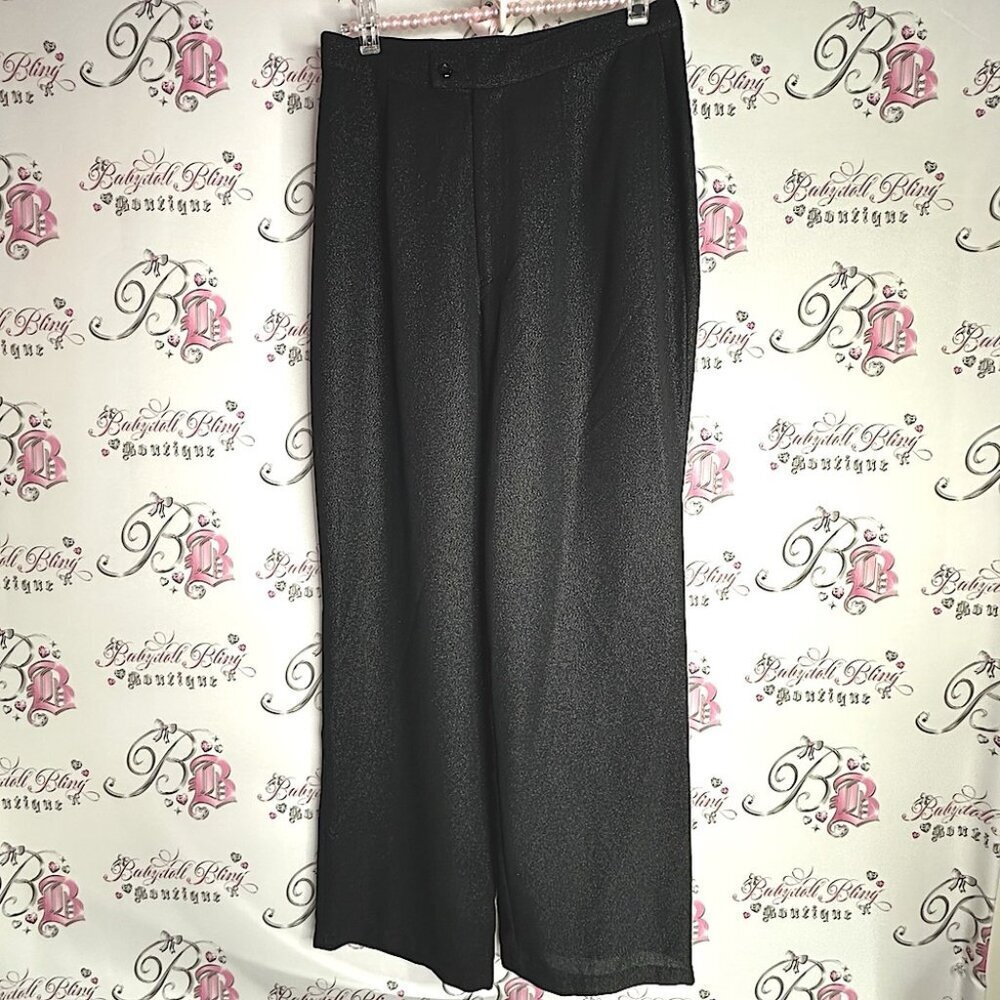 Mac & jac pants sparkly glitter shimmer Elegant Black flare wide leg Pants
